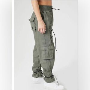 Olive Laced toggle joggers